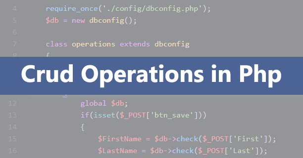 Crud Operations in Php Using OOPs