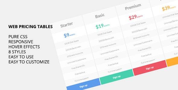 CSS pricing tables